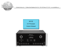 McIntosh MX122 - Owners manual 